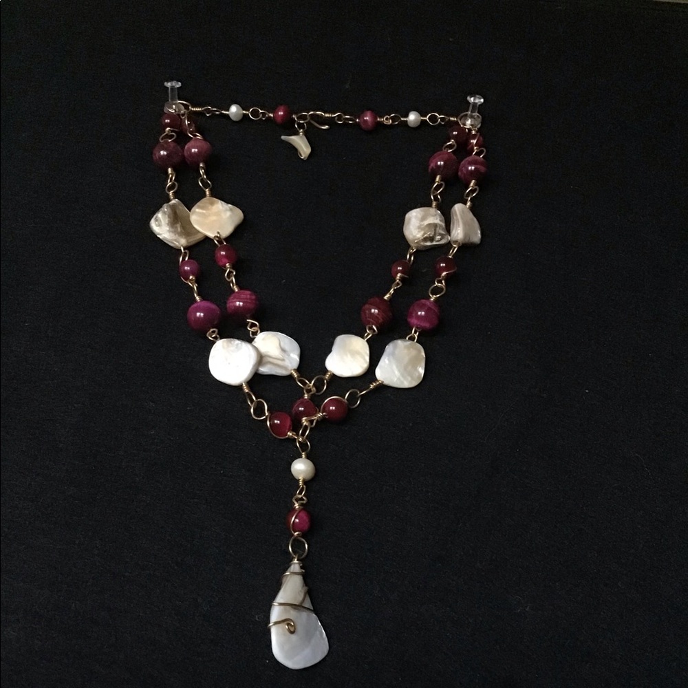 Brass Stone Necklace